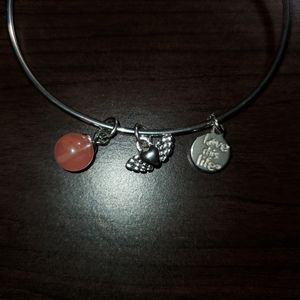 Wire Charm Bracelet with Three Charms